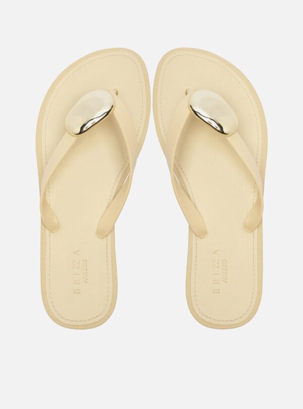 Chinelo Minimal Branco Bico Redondo Brizza