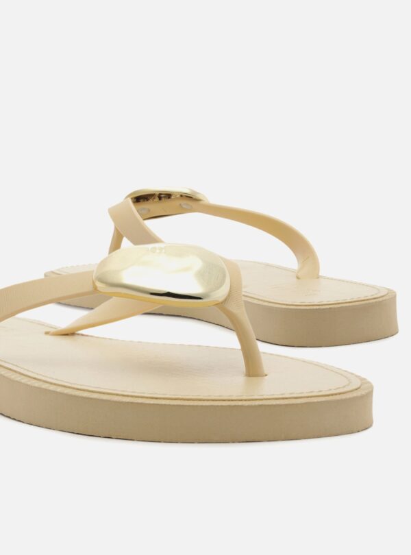 Chinelo Minimal Branco Bico Redondo Brizza - Imagem 4
