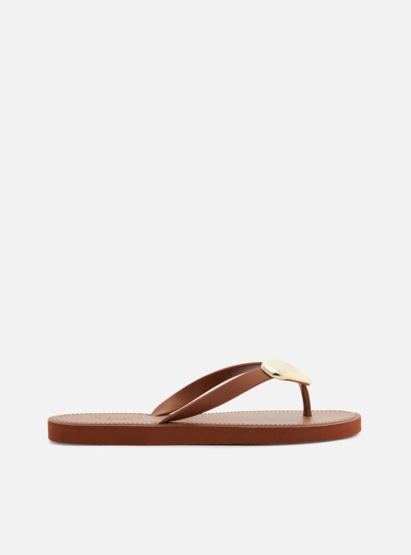 Chinelo Minimal Marrom Bico Redondo Brizza - Imagem 3