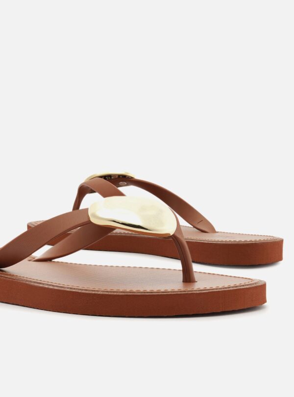 Chinelo Minimal Marrom Bico Redondo Brizza - Imagem 4