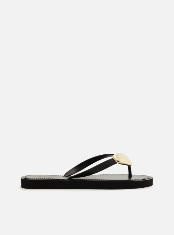Chinelo Minimal Preto Bico Redondo Brizza - Imagem 3