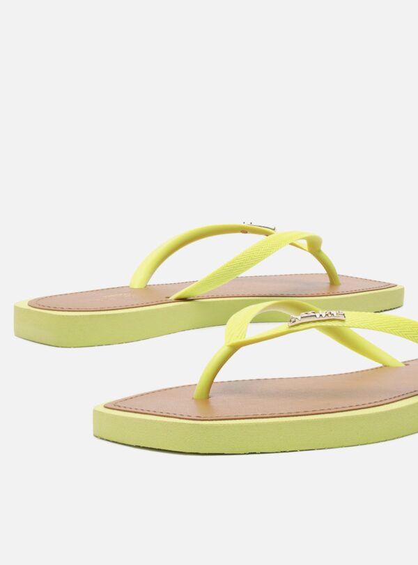 Chinelo de Dedo Amarelo Square Palmilha Marrom - Imagem 5