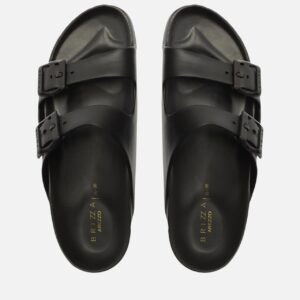 Slide Preto Flatform Tiras Brizza