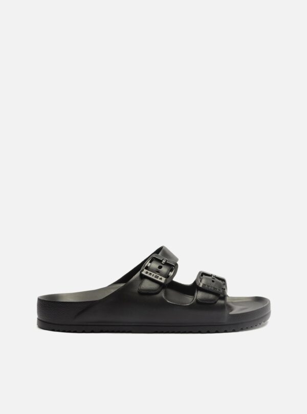 Slide Preto Flatform Tiras Brizza - Imagem 3