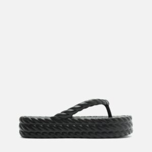 Sandália Preta Flatform Marrocos Mid