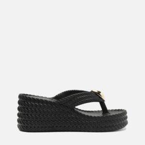 Sandália Preta Flatform Marrocos Sun