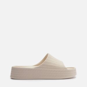 Slide Branco Tresse Flatform Tira