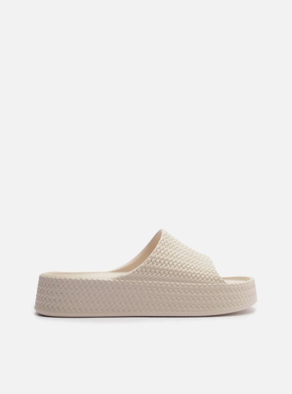 Slide Branco Tresse Flatform Tira