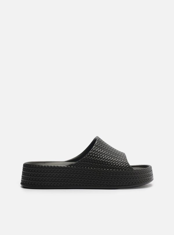Slide Preto Tresse Flatform Tira