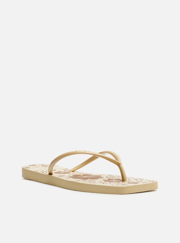 Chinelo de Dedo Off-white Flat Brizza Estampa Flores - Imagem 2