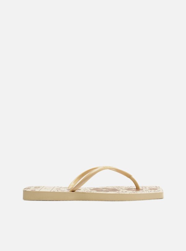 Chinelo de Dedo Off-white Flat Brizza Estampa Flores - Imagem 3