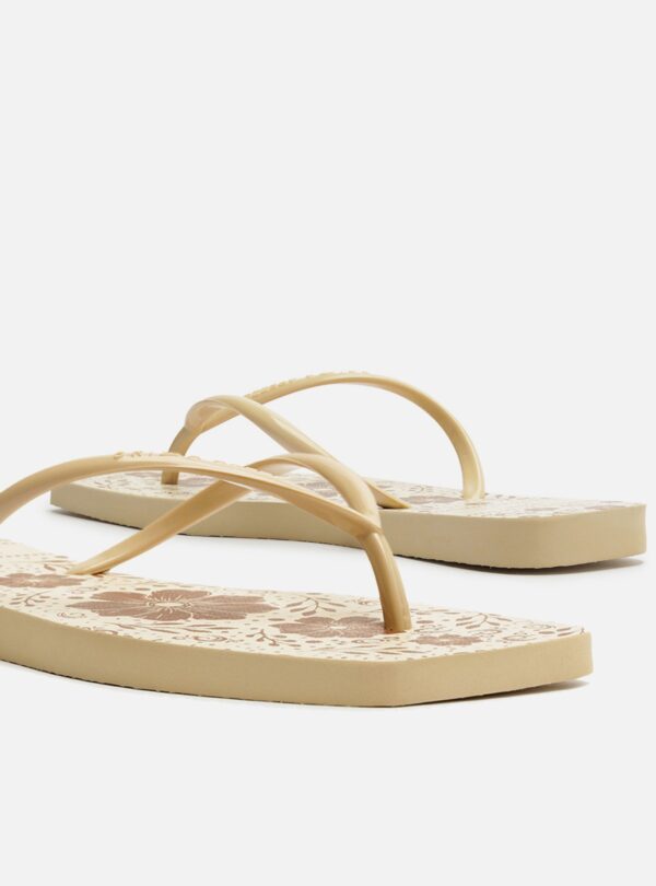 Chinelo de Dedo Off-white Flat Brizza Estampa Flores - Imagem 4