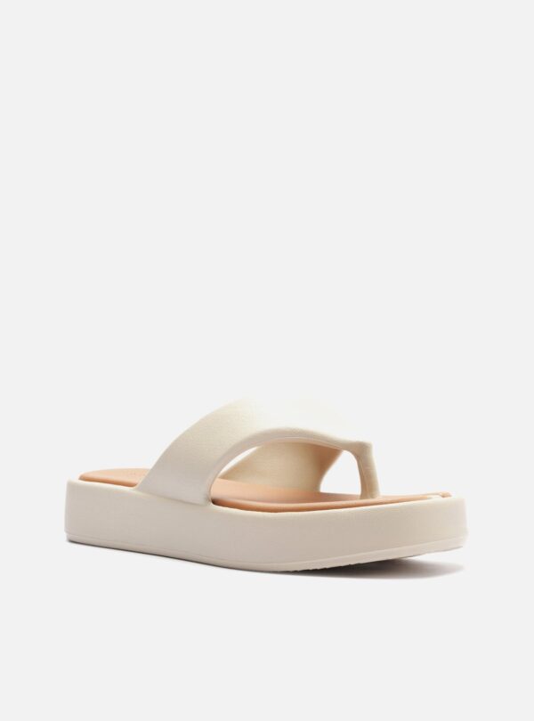 Sandália Branca Flatform Bicolor Tira - Imagem 3