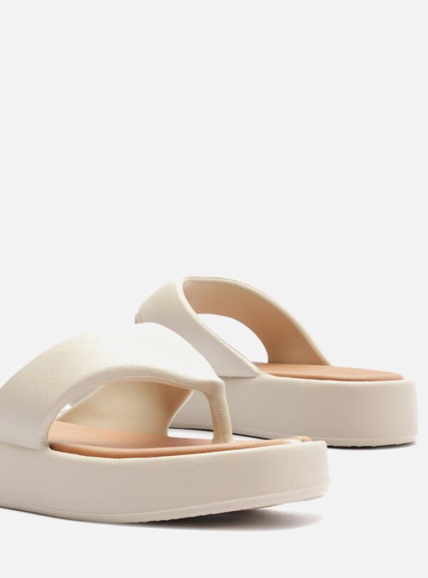 Sandália Branca Flatform Bicolor Tira - Imagem 4