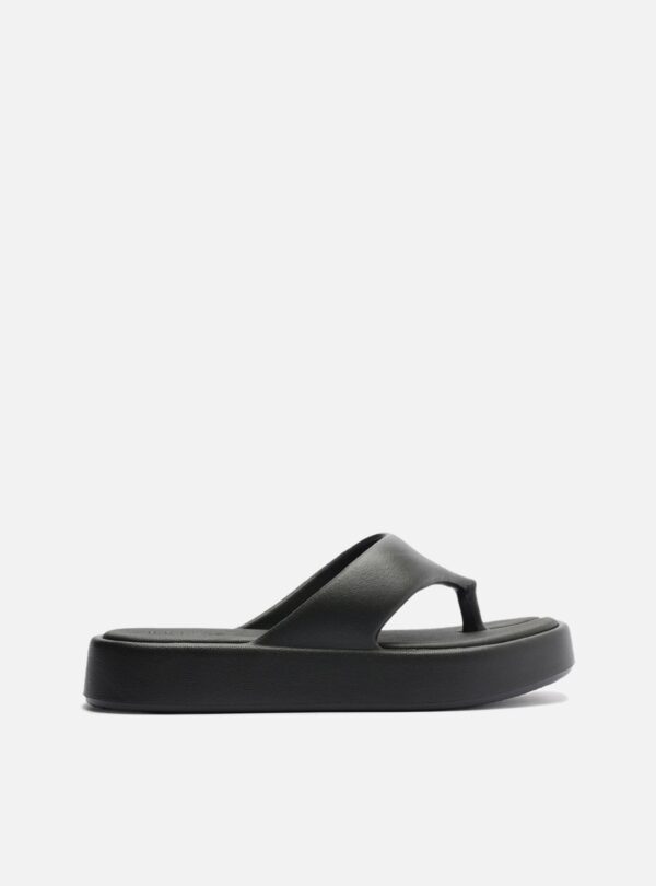 Sandália Preta Flatform Tira Larga