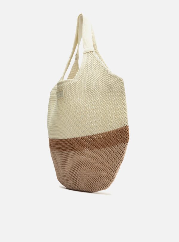 Bolsa Shopping Off-white Colorida Crochê Grande - Imagem 2