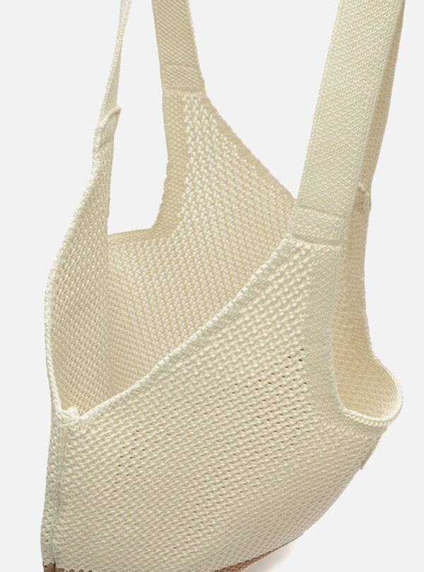 Bolsa Shopping Off-white Colorida Crochê Grande - Imagem 4