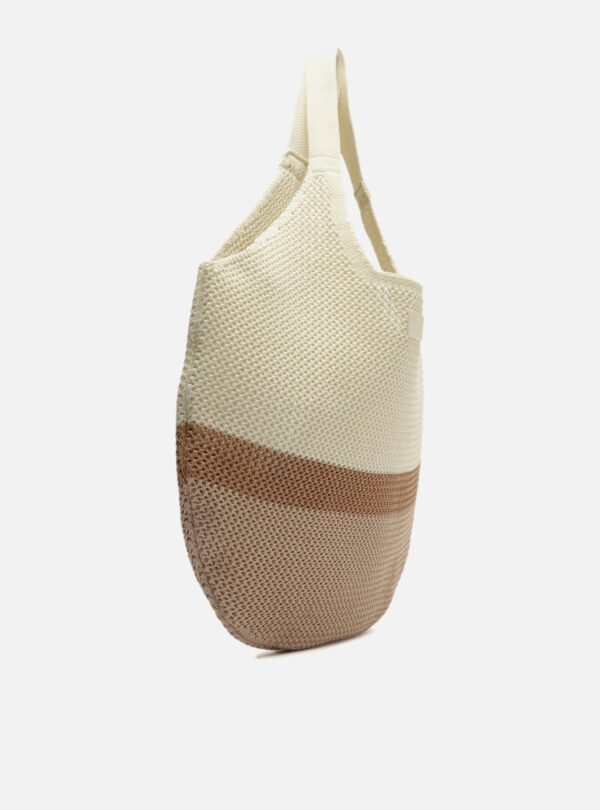 Bolsa Shopping Off-white Colorida Crochê Grande - Imagem 5